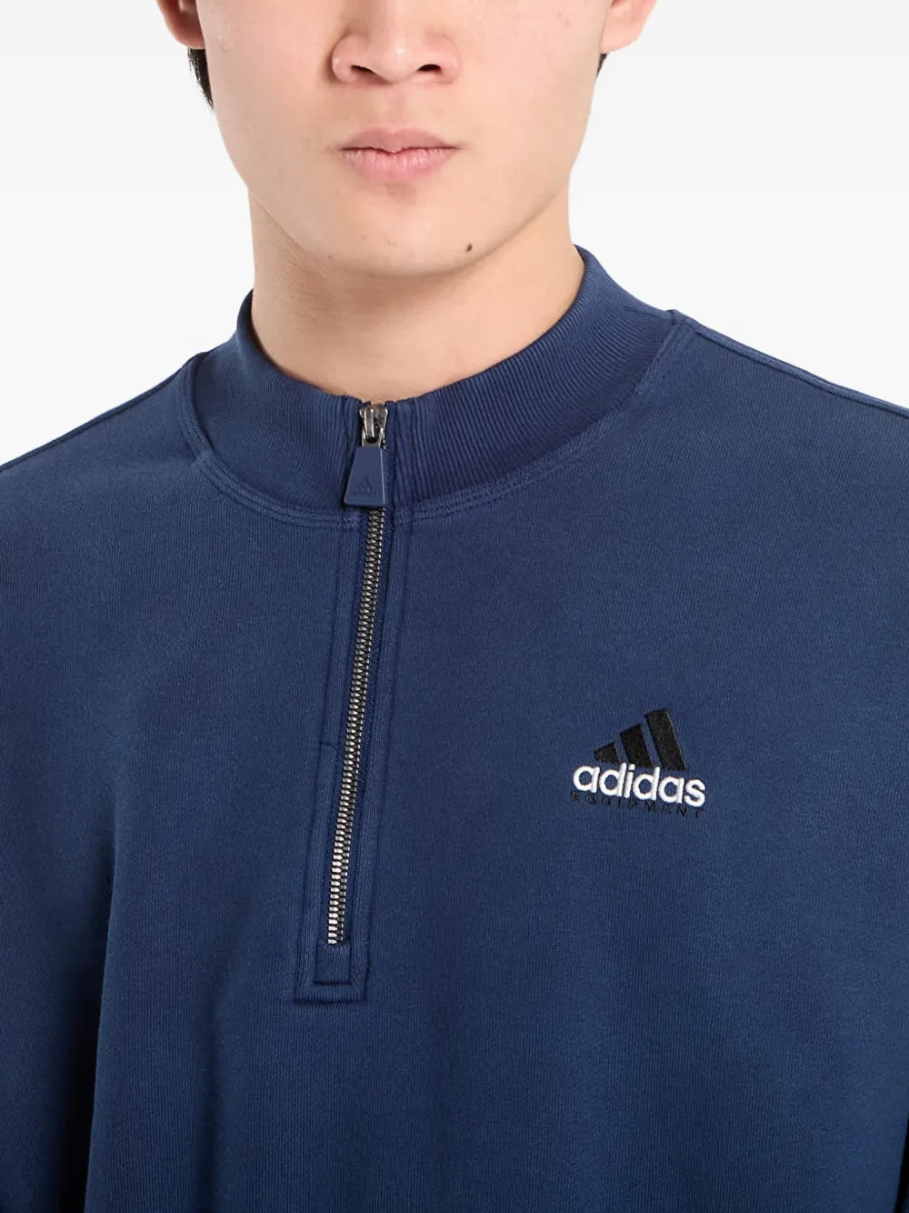 adidas Sweater met halve rits Blauw