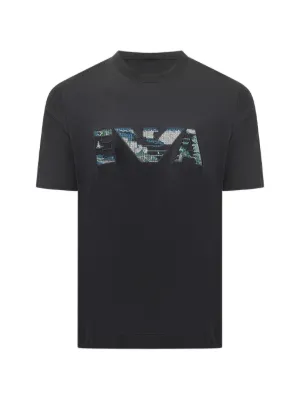 Emporio Armani テクスチャード Tシャツ | ブルー | FARFETCH JP