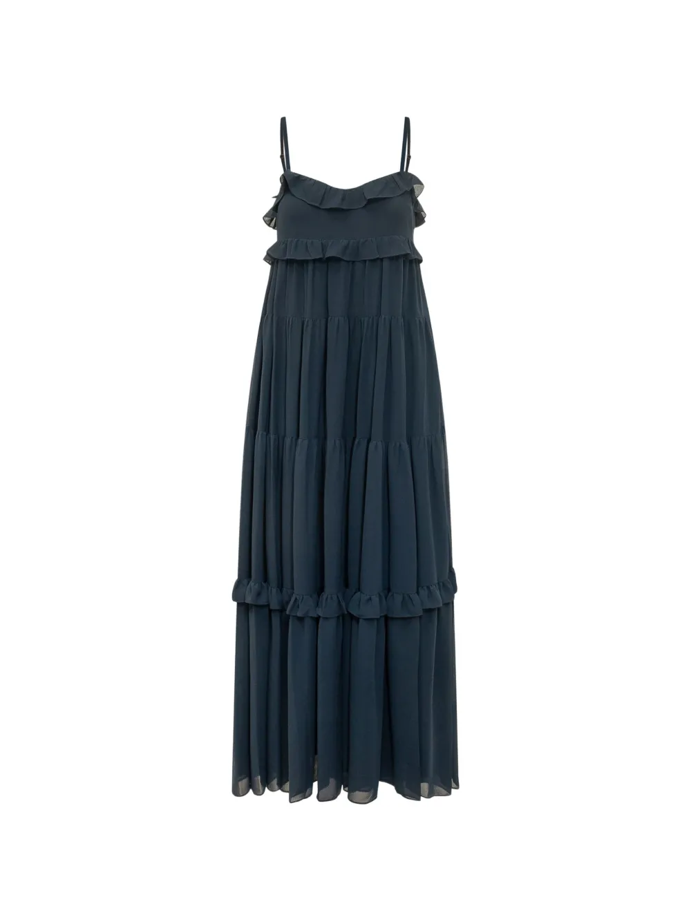 Michael Michael Kors Ruffled Georgette tiered maxi dress - Blu