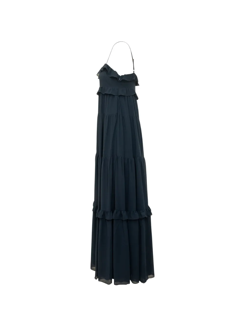 Michael Kors Georgette gelaagde maxi-jurk met ruches Blauw