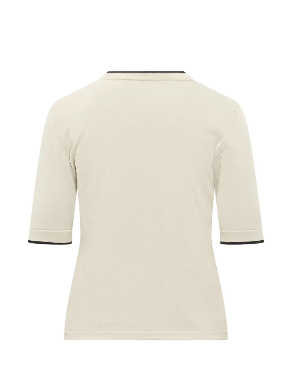 Fabiana Filippi T-shirt met contrasterende rand en monili-afwerking Beige