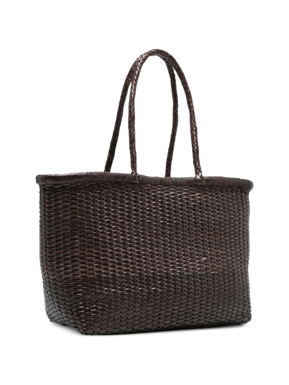 Large B Weave Leather Shoulder Bag