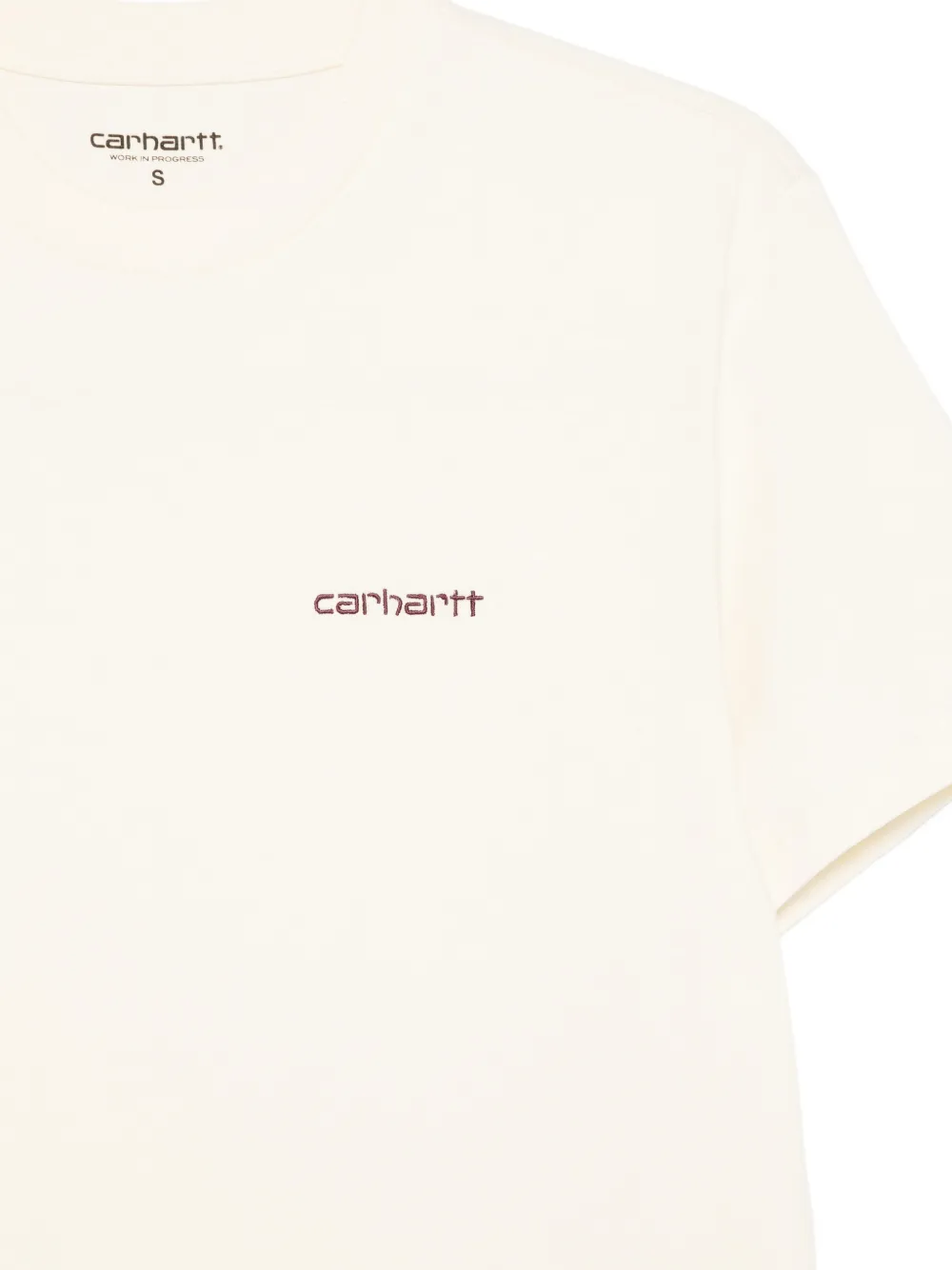  Carhartt Wip Script Logo-embroidered T-shirt - Neutrals 