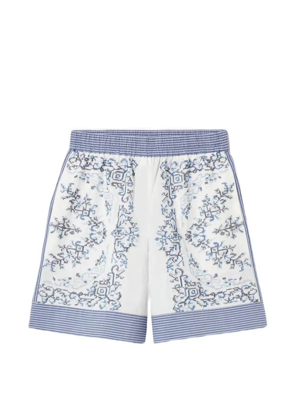 Claudie Pierlot striped-waistband patterned shorts - Bianco