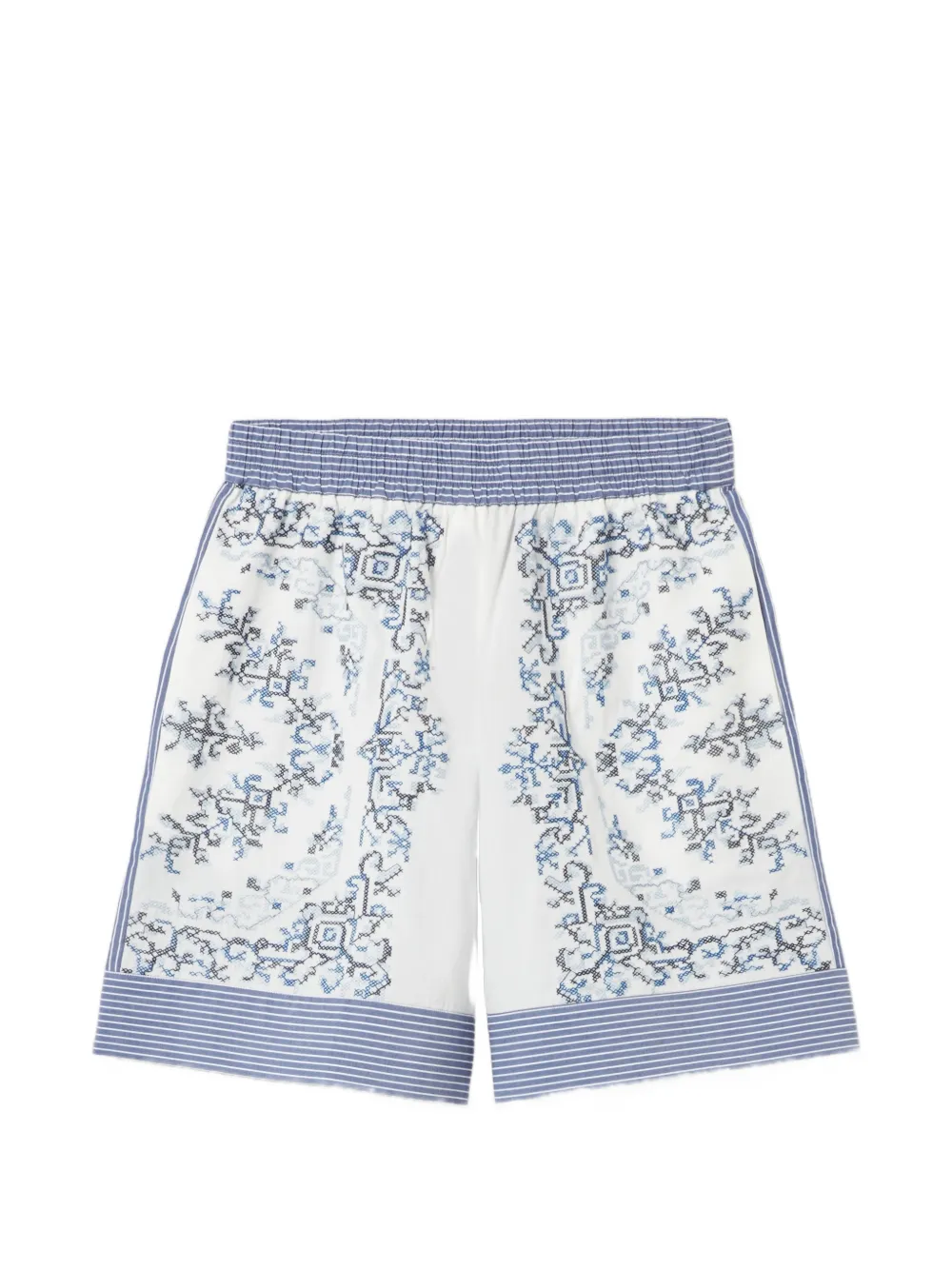Claudie Pierlot striped-waistband patterned shorts - Bianco