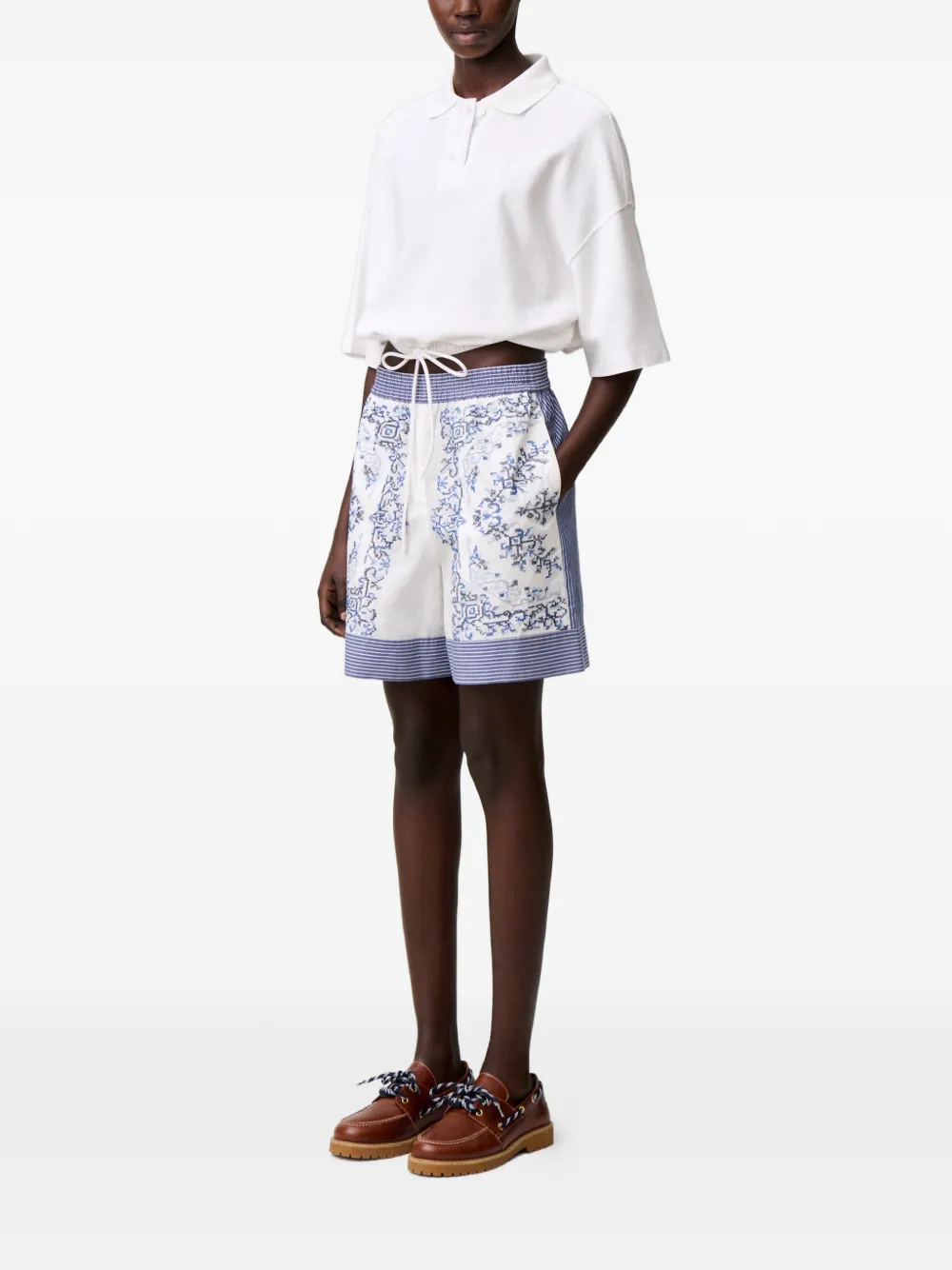 Claudie Pierlot Gestreepte shorts Wit