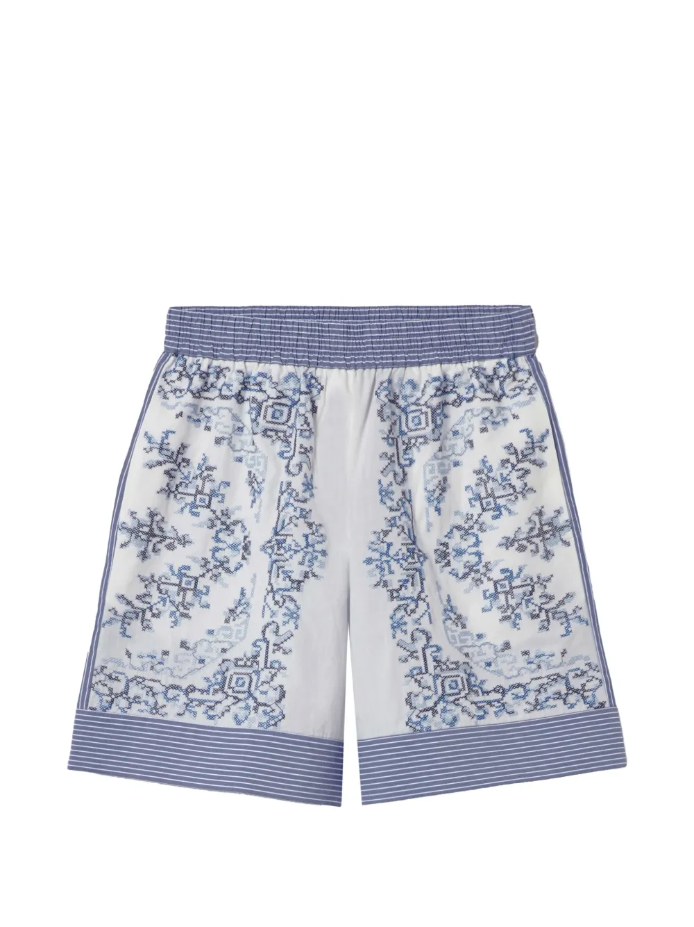 Claudie Pierlot striped-waistband patterned shorts - Bianco