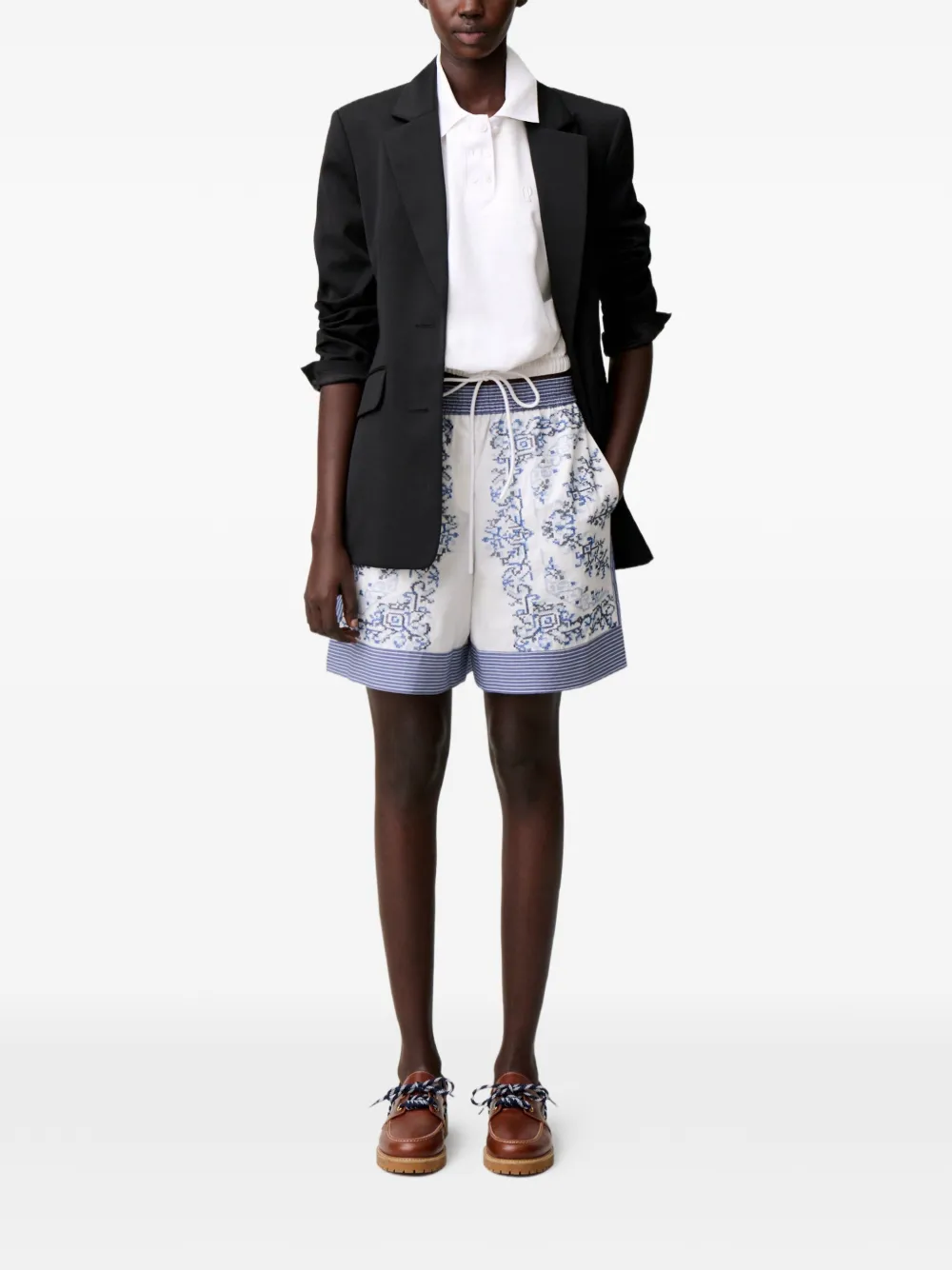 Claudie Pierlot Gestreepte shorts Wit
