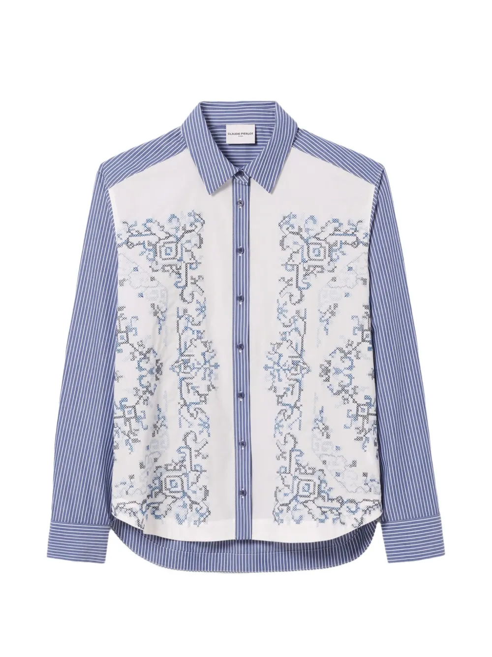 Claudie Pierlot striped embroidered shirt - Blu
