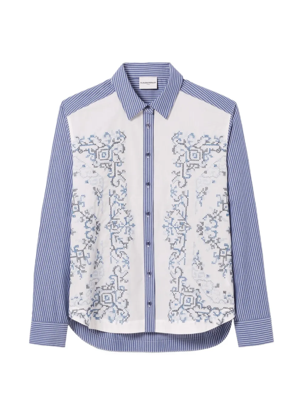 Claudie Pierlot striped embroidered shirt - Blu
