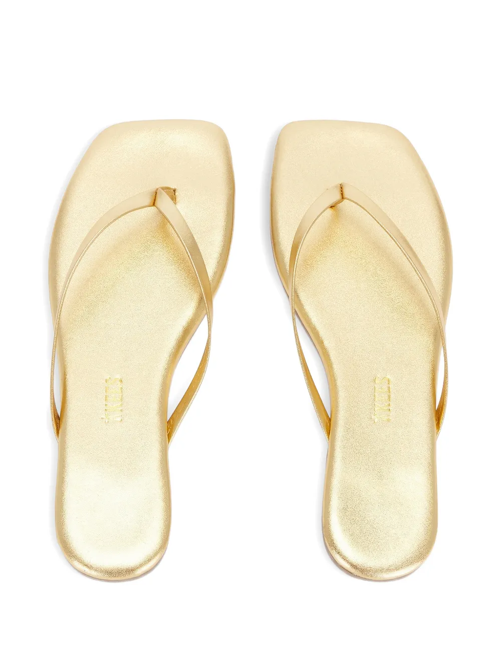 Tkees Sandalen met vierkante neus en teenbandje Goud