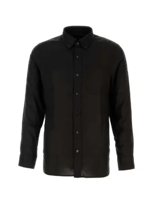 Ralph Lauren Purple Label double-pocket long-sleeve Shirt | Black