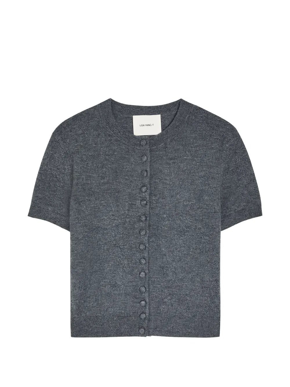 Lisa Yang buttoned short-sleeve cardigan - Grigio