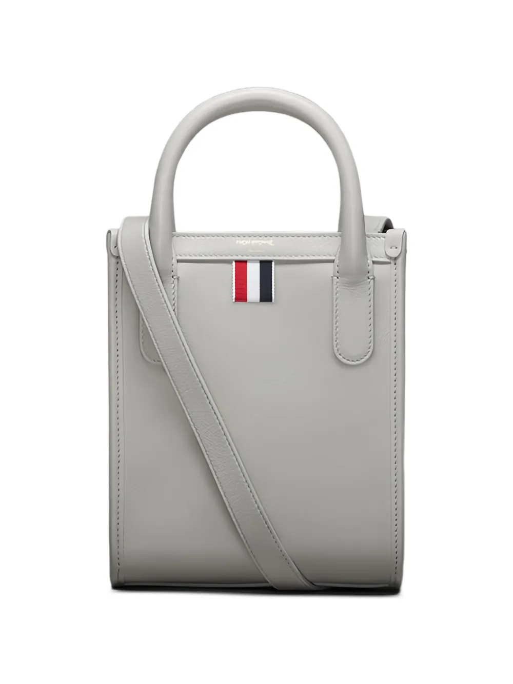 Thom Browne small Vertical logo-detail tote bag - Grigio