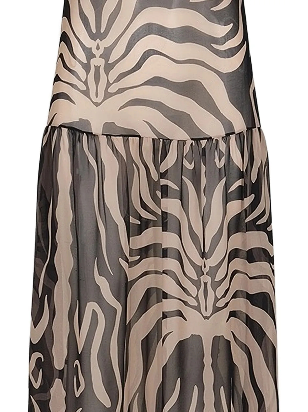 Georgette Zebra-Print Maxi Dress