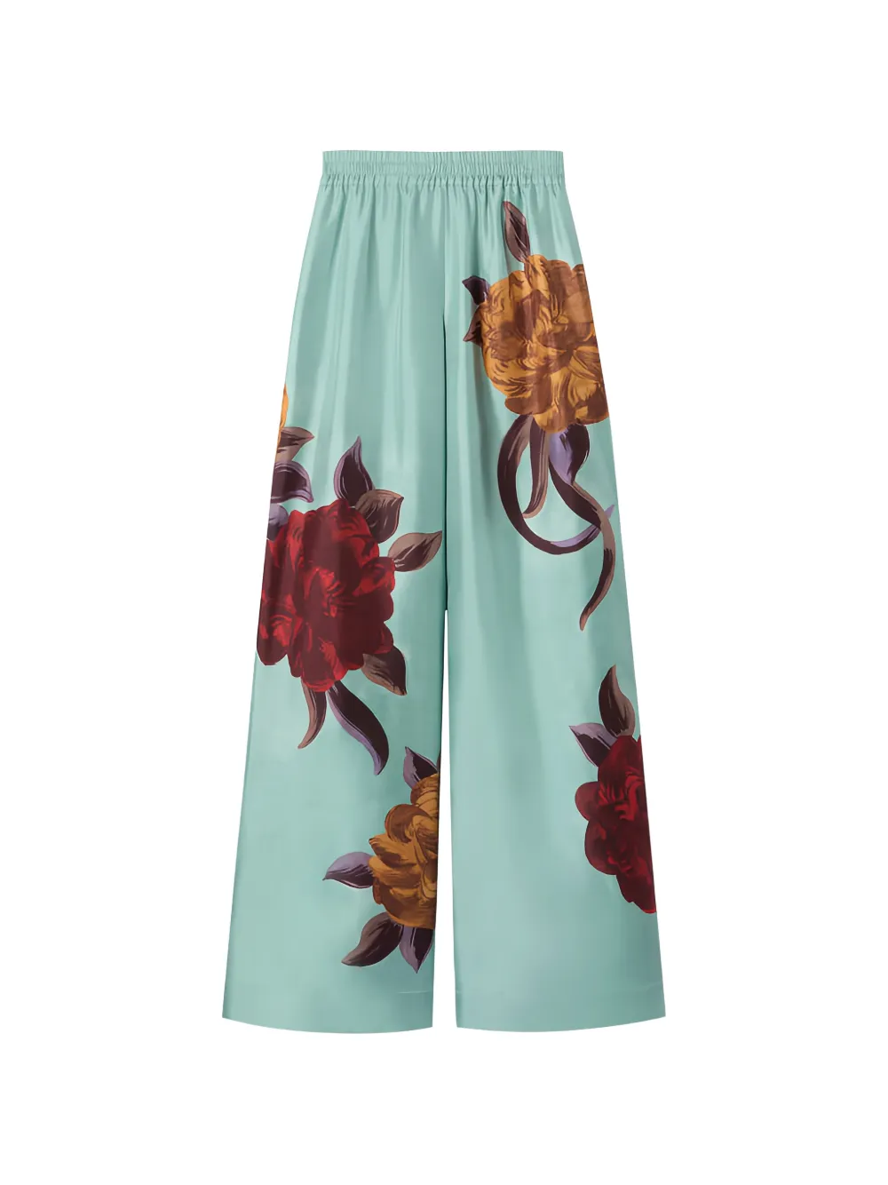 La DoubleJ floral-detail palazzo pants - Verde