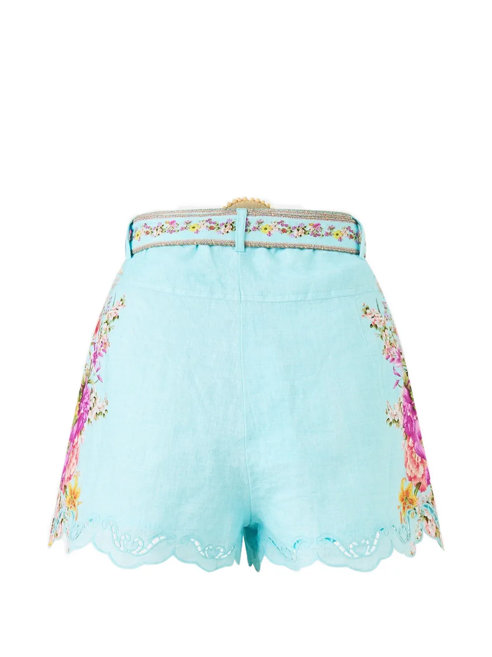  Camilla Tuck Front Floral Print Shorts - Blue 