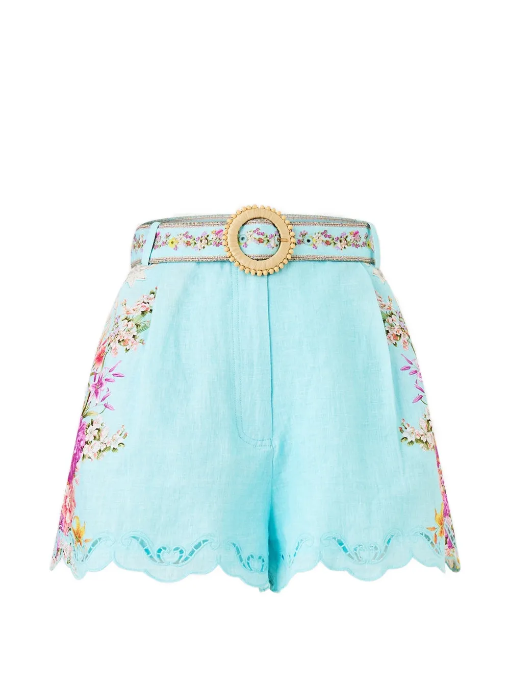 Camilla Tuck front floral print shorts - Blu