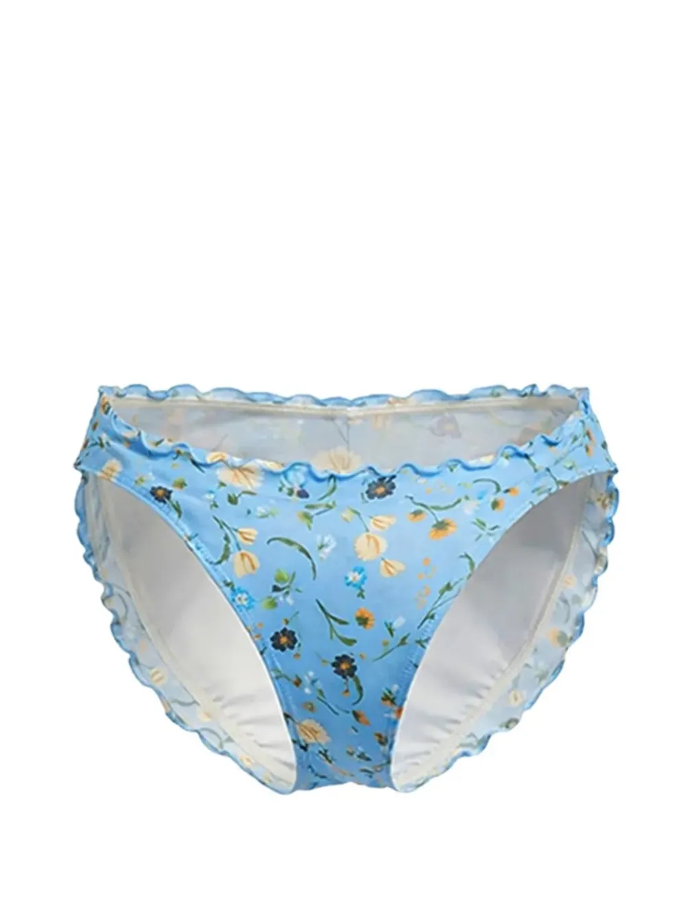 Seafolly ruffled floral-print bikini - Blu