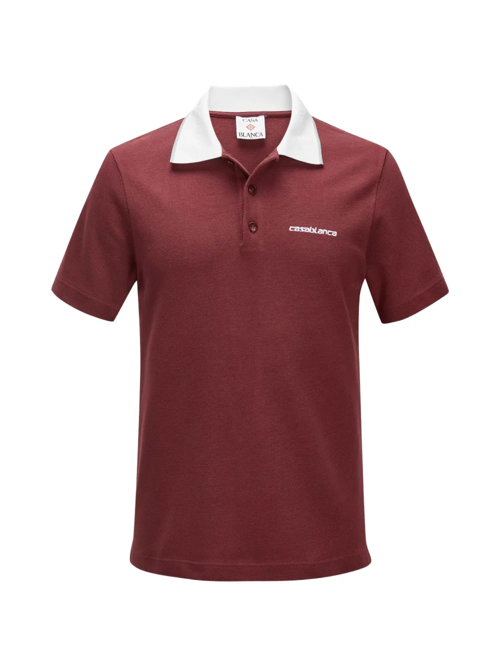 Casablanca textured polo shirt - Rosso