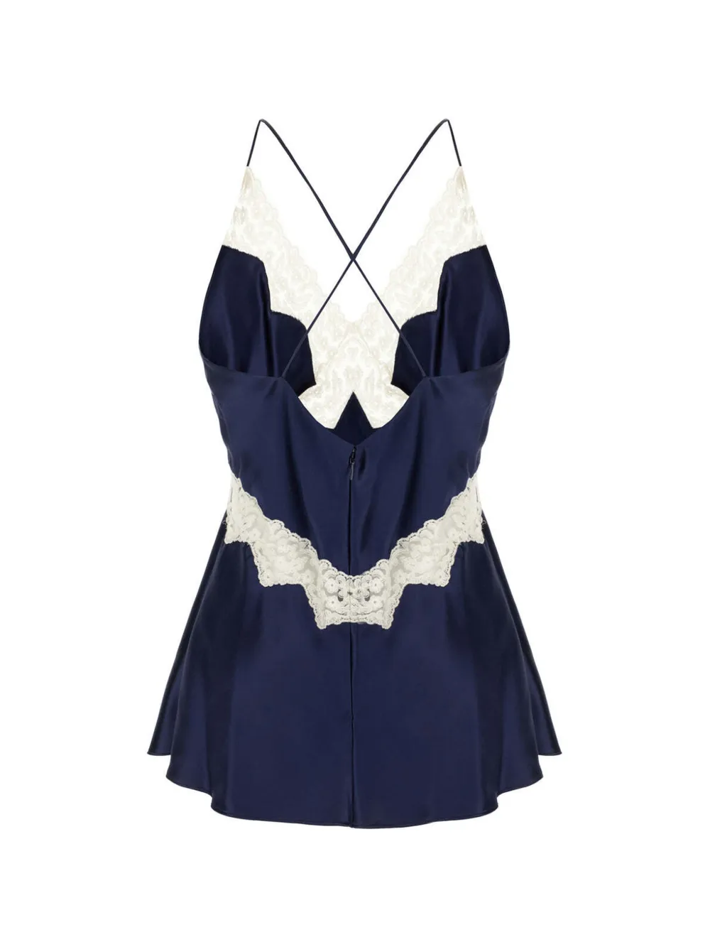  Alberta Ferretti Lace-trim Top - Blue 