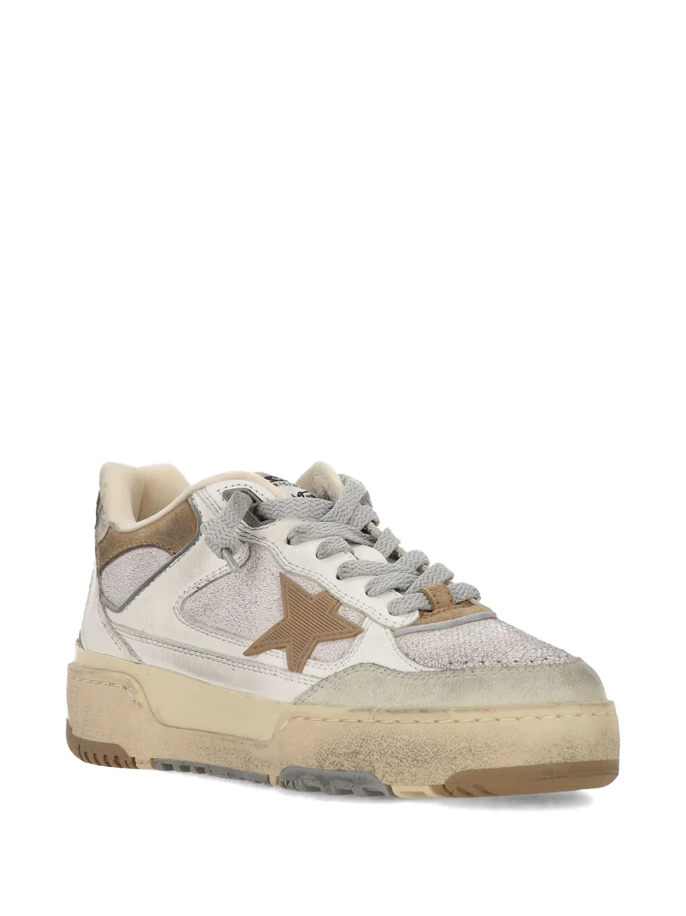 Golden Goose star appliqué leather sneakers - Toni neutri