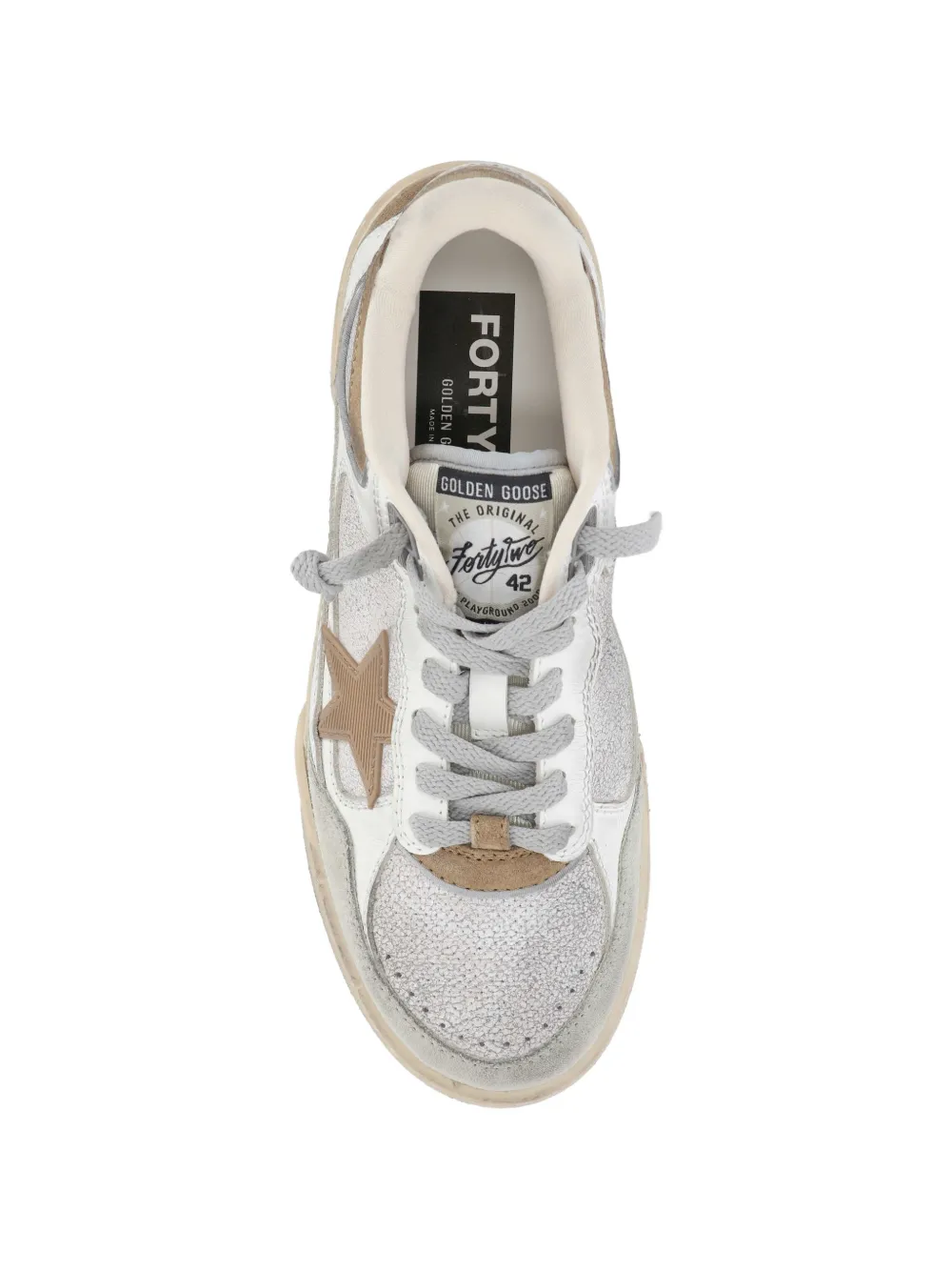 Golden Goose Leren sneakers met star-applicatie Beige