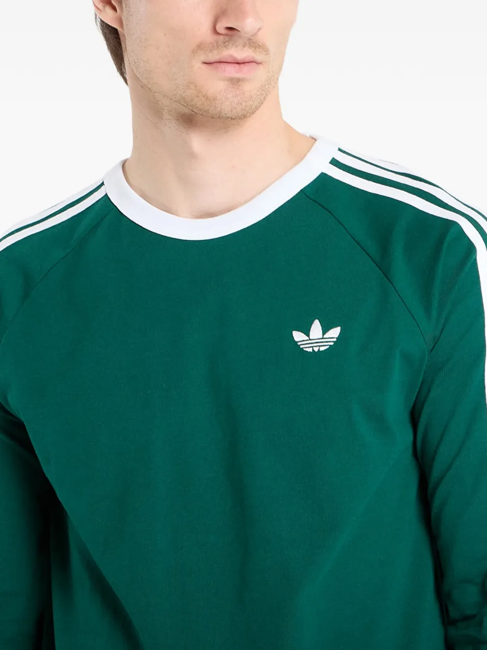 adidas T-shirt met lange mouwen en drie strepen Groen