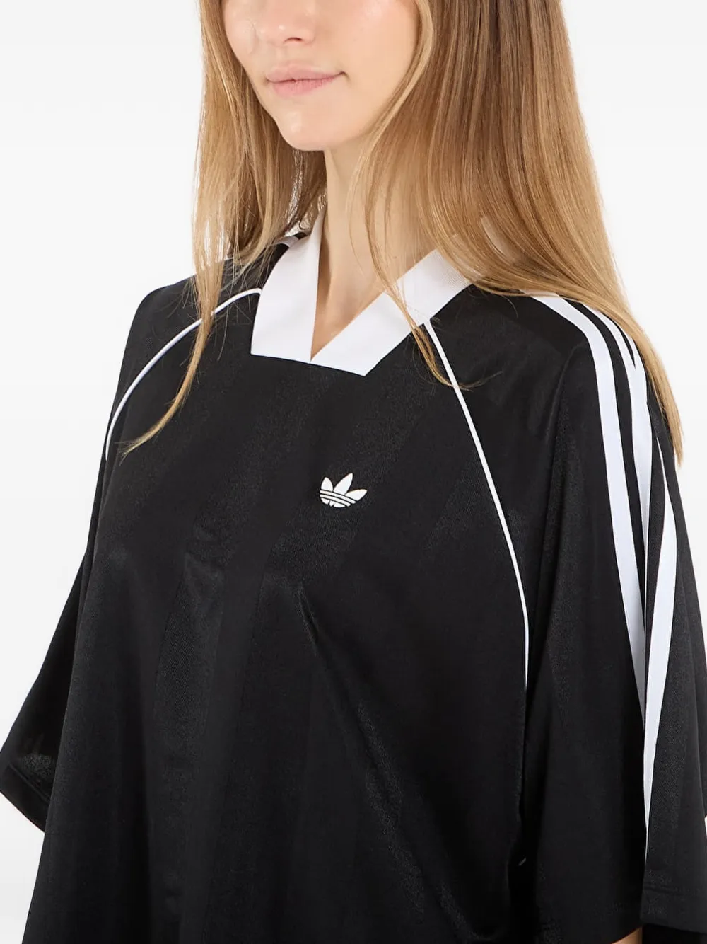 adidas T-shirt met jacquard streep Zwart