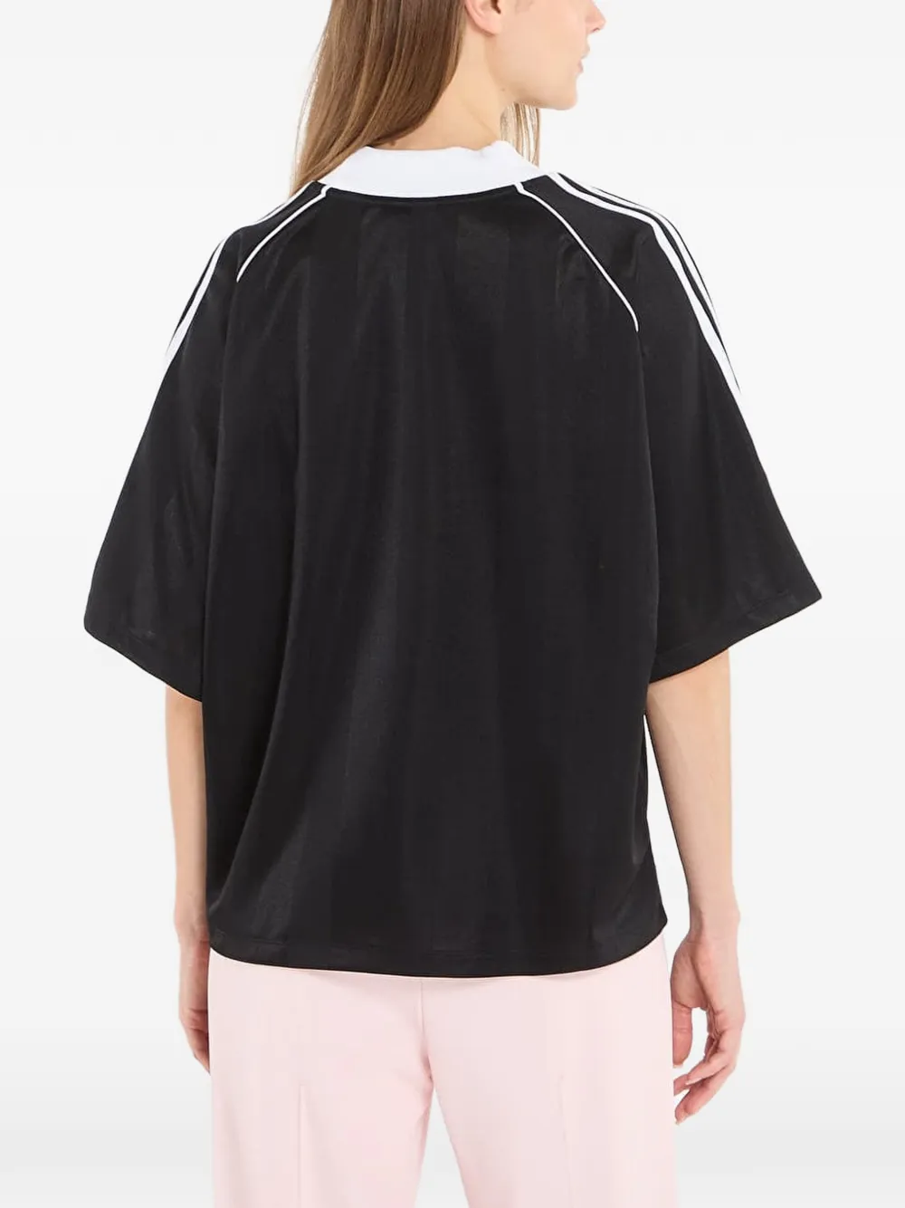 adidas T-shirt met jacquard streep Zwart