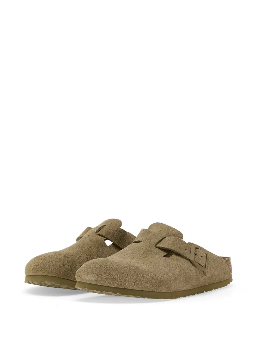 Birkenstock Boston suède muiltjes Beige