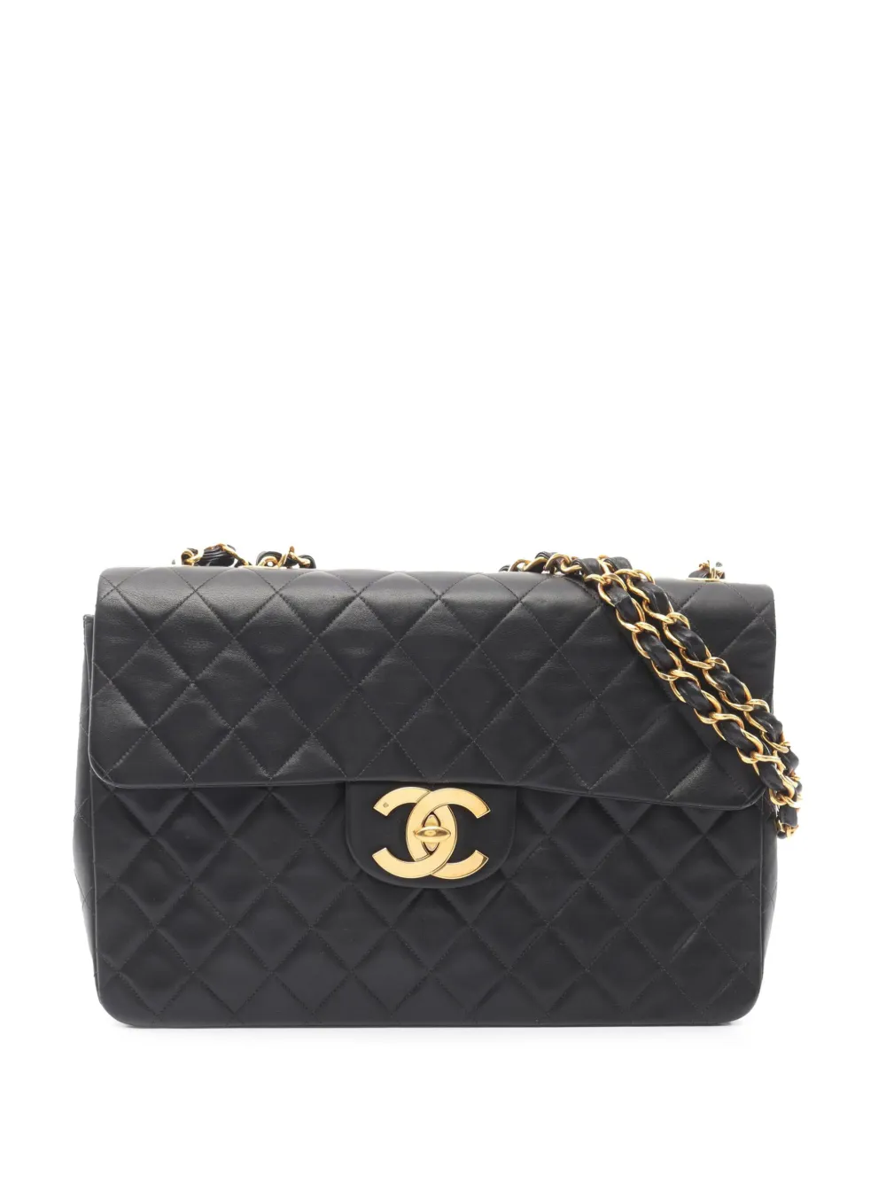 CHANEL Pre-Owned 1991-1994 Jumbo Quilted Lambskin Single Flap shoulder bag - Nero