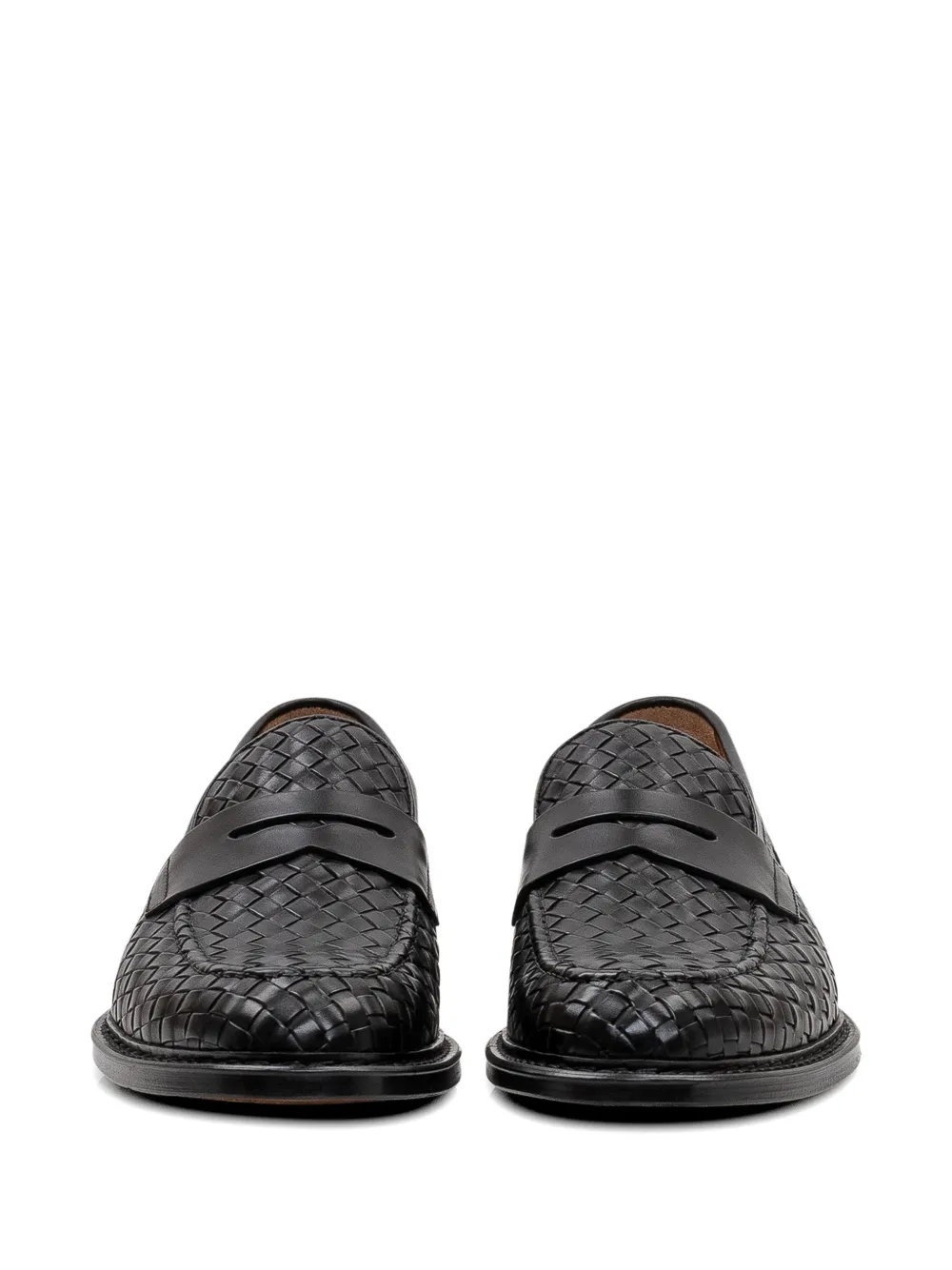 Doucal's woven penny loafers Zwart
