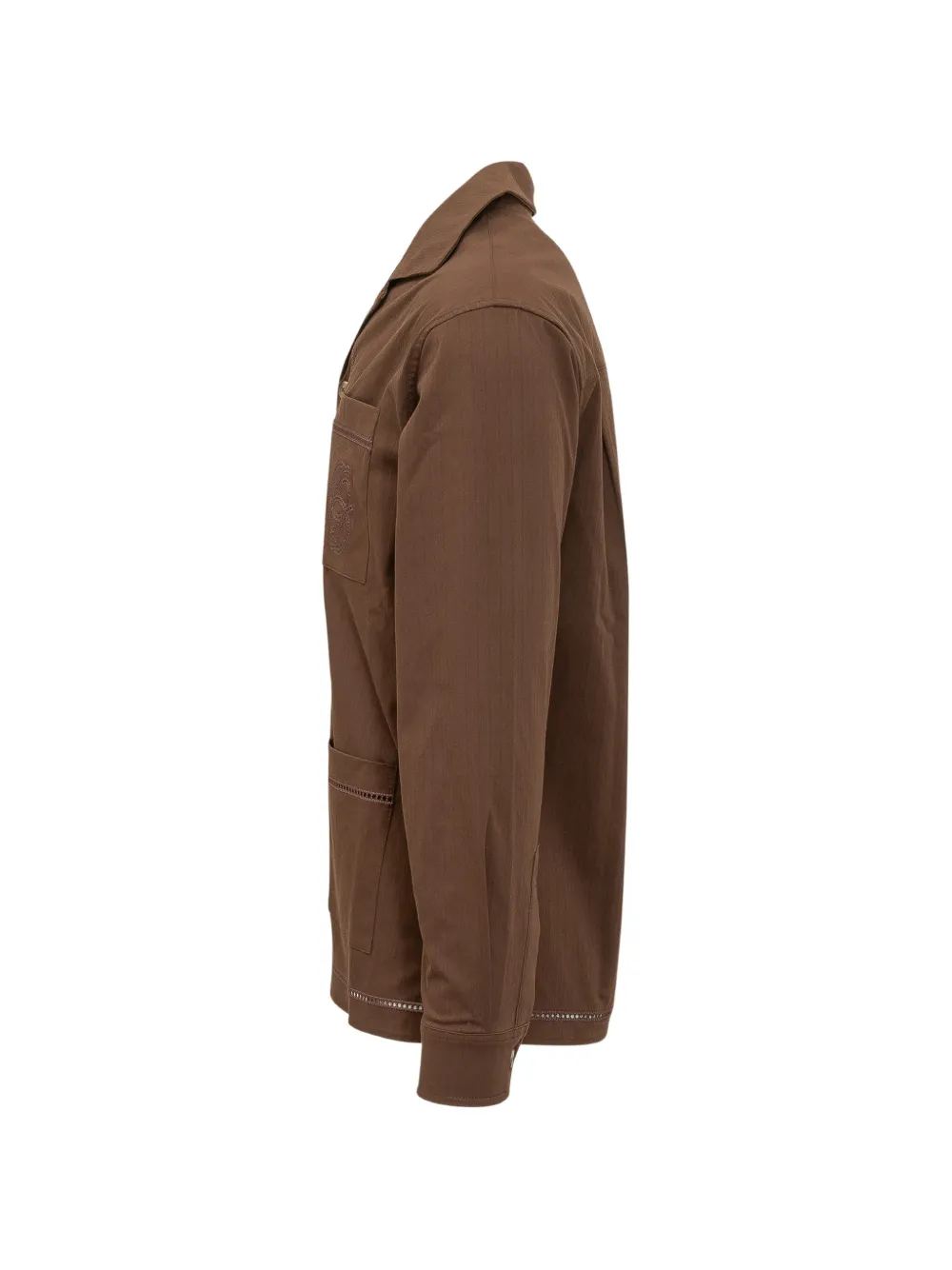 Drôle De Monsieur Overhemd met geborduurd logo Bruin