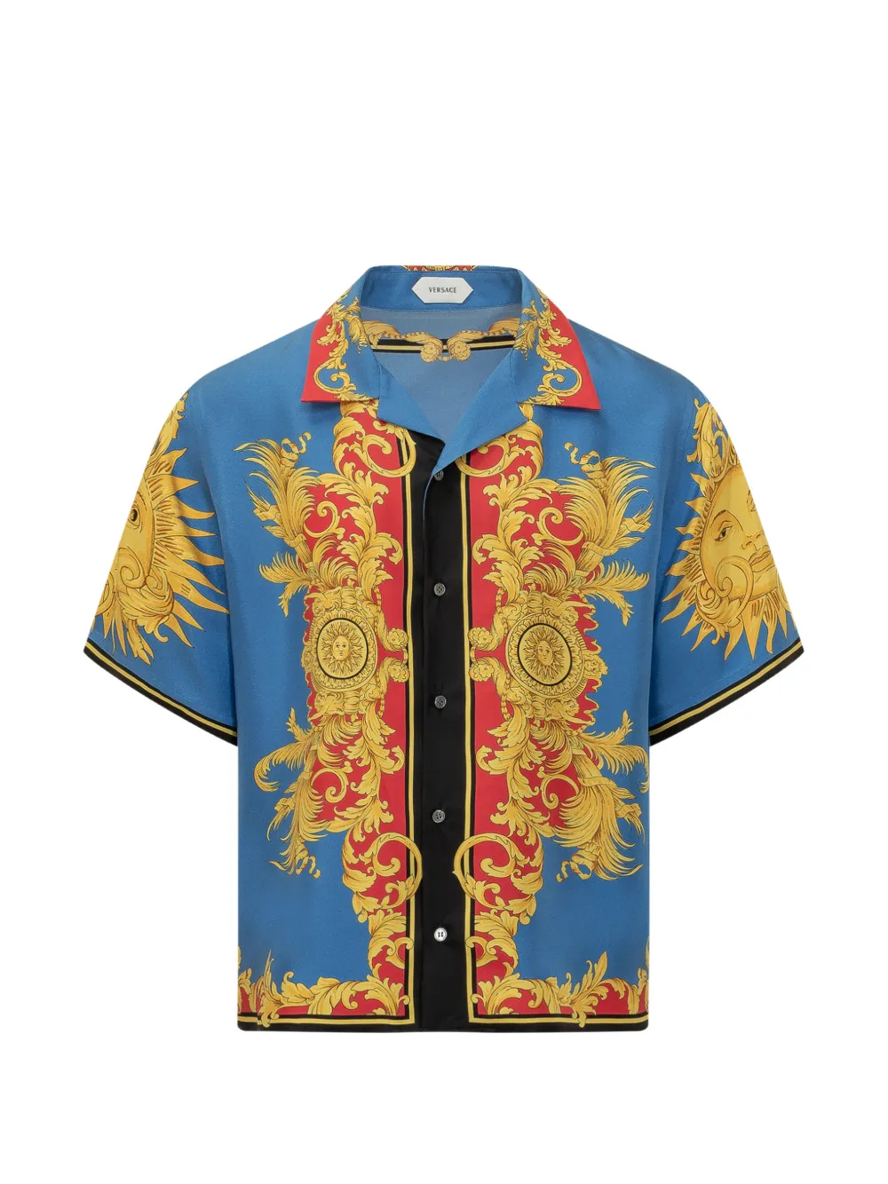 Versace collared print shirt - Blau