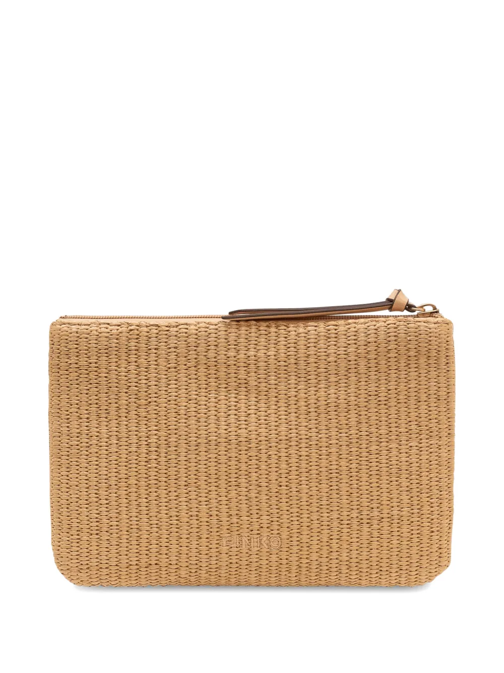 PINKO Love Birds geweven clutch Beige