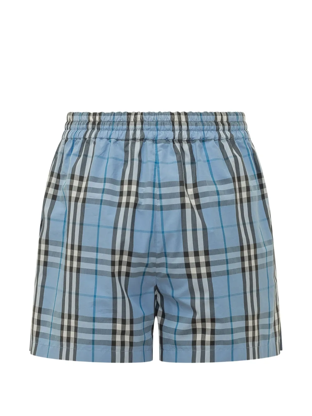  Burberry Check Drawstring Shorts - Blue 