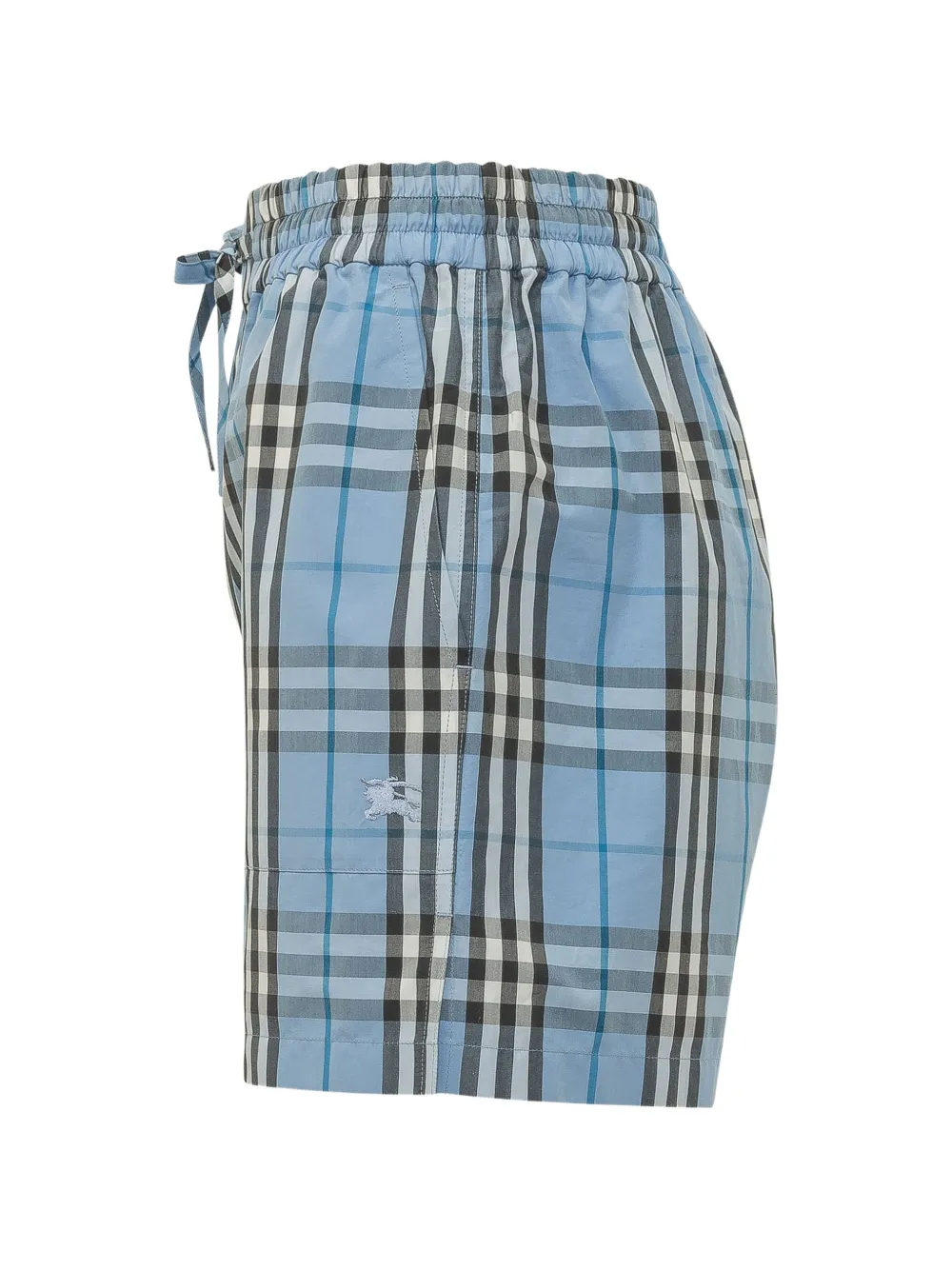  Burberry Check Drawstring Shorts - Blue 