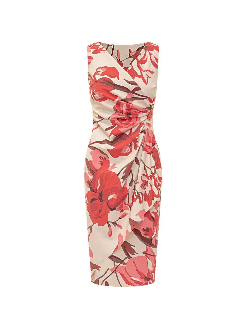 CHIARA BONI La Petite Robe draped floral dress - Toni neutri