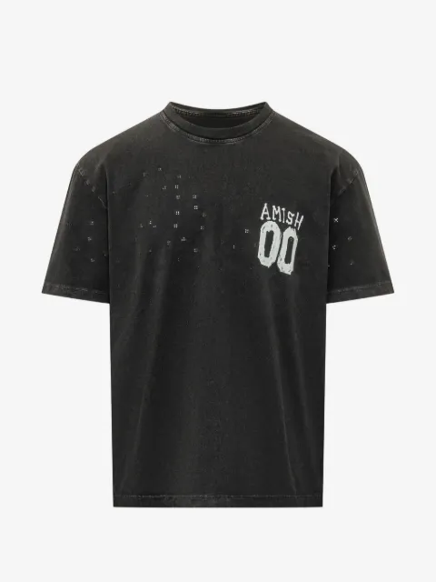 AMISH distressed logo-print t-shirt