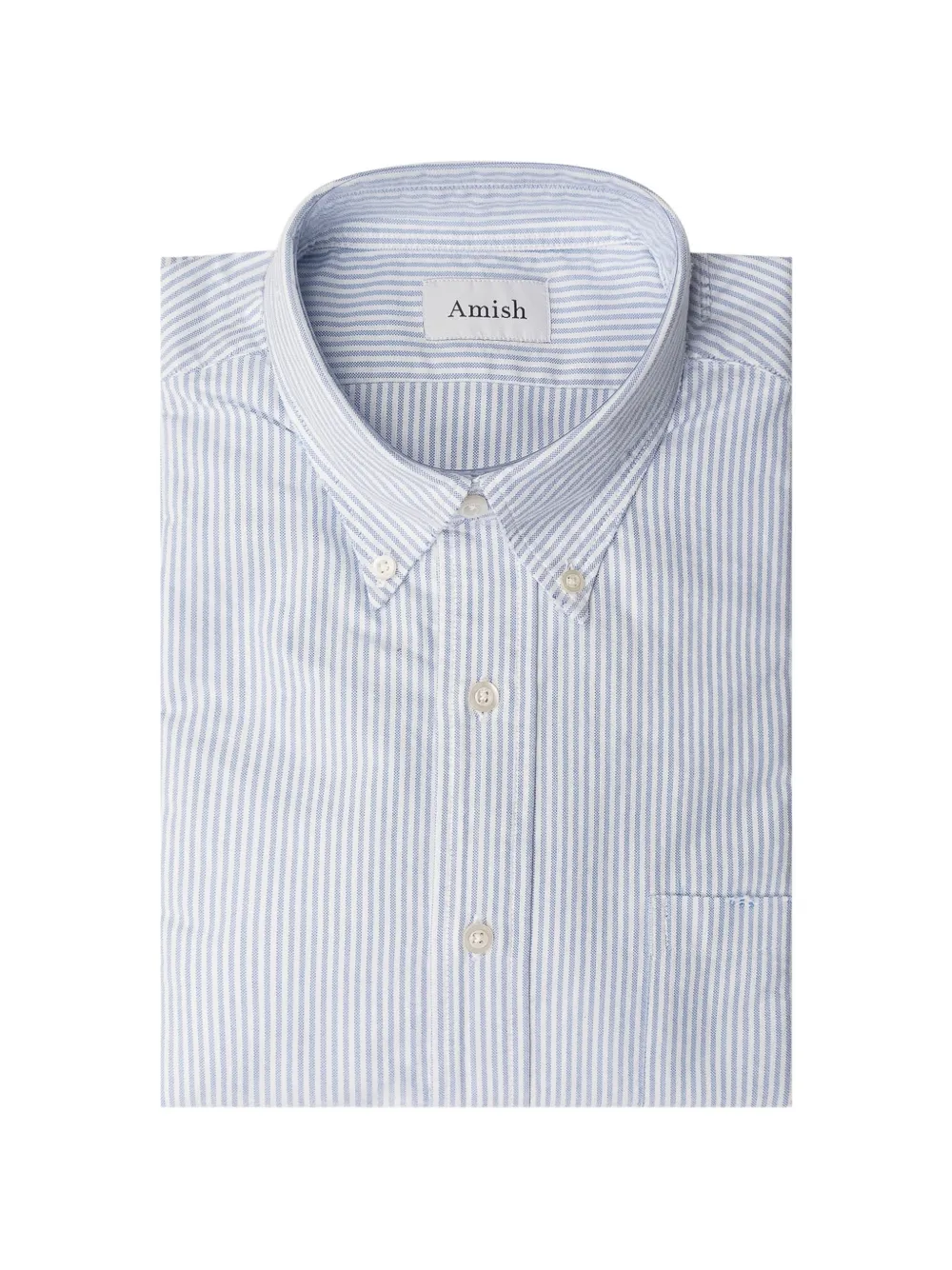 AMISH striped chest-pocket shirt - Blu