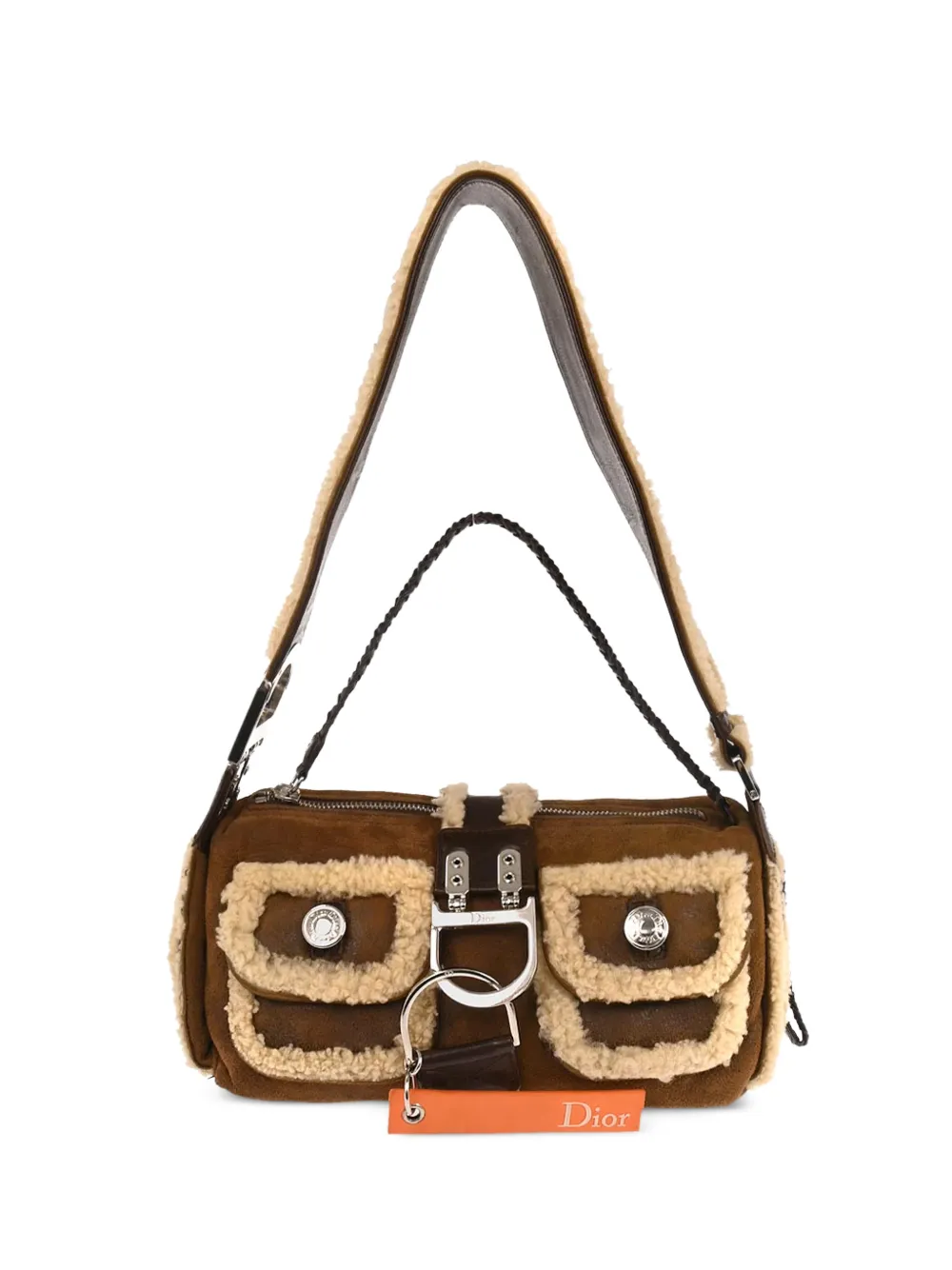 Christian Dior Pre-Owned 2005 shearling shoulder bag - Braun