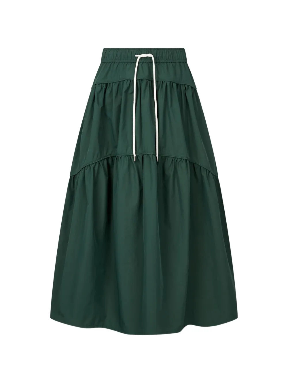 TOMBOY tiered drawstring-fastening A-line skirt - Verde