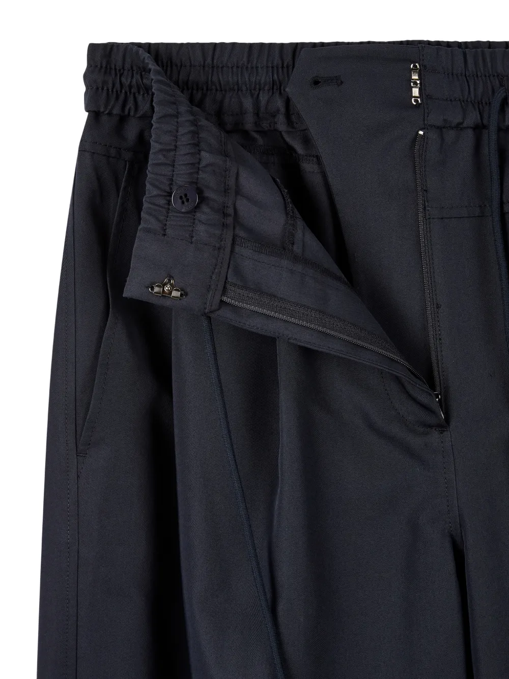 TOMBOY Plooibroek met wijde pijpen Blauw
