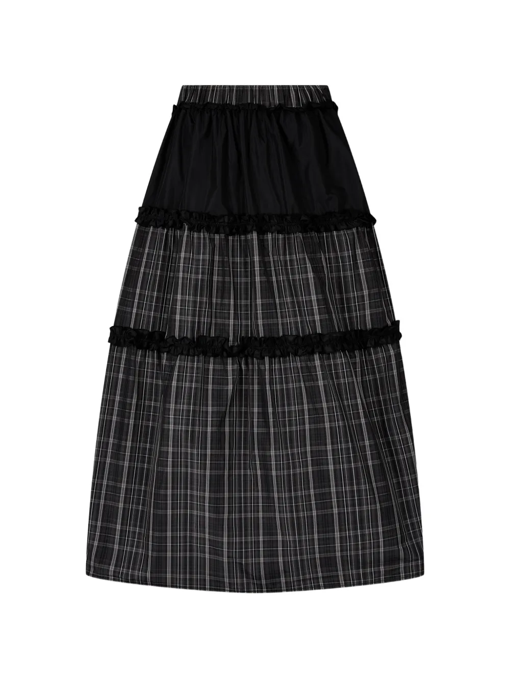 TOMBOY checked-pattern ruffled skirt - Nero