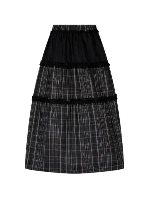 YMC Rosetta Plaid Skirt | Black | FARFETCH