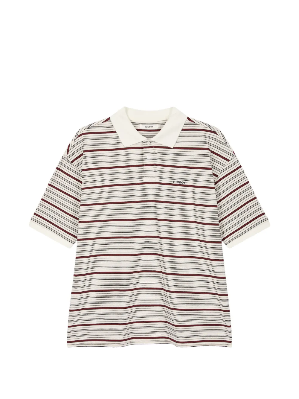 TOMBOY Gestreiftes Poloshirt - Weiß