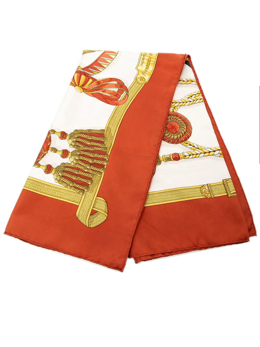 Hermès Pre-Owned 20th Century Frontaux et Cocardes Silk Scarf 90 scarves - Orange