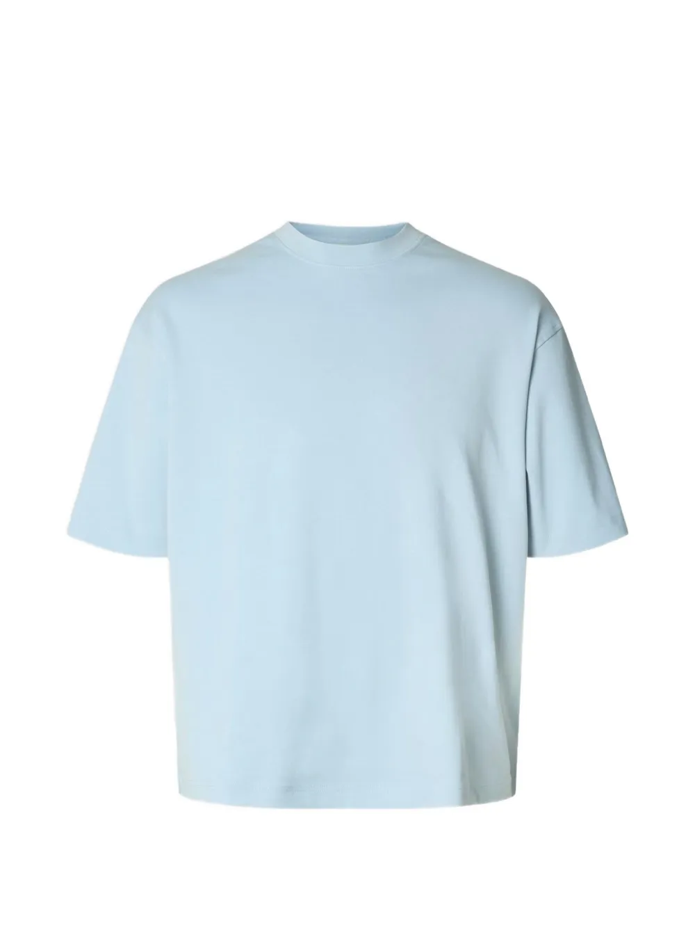 Selected Round-neck T-shirt In Blue
