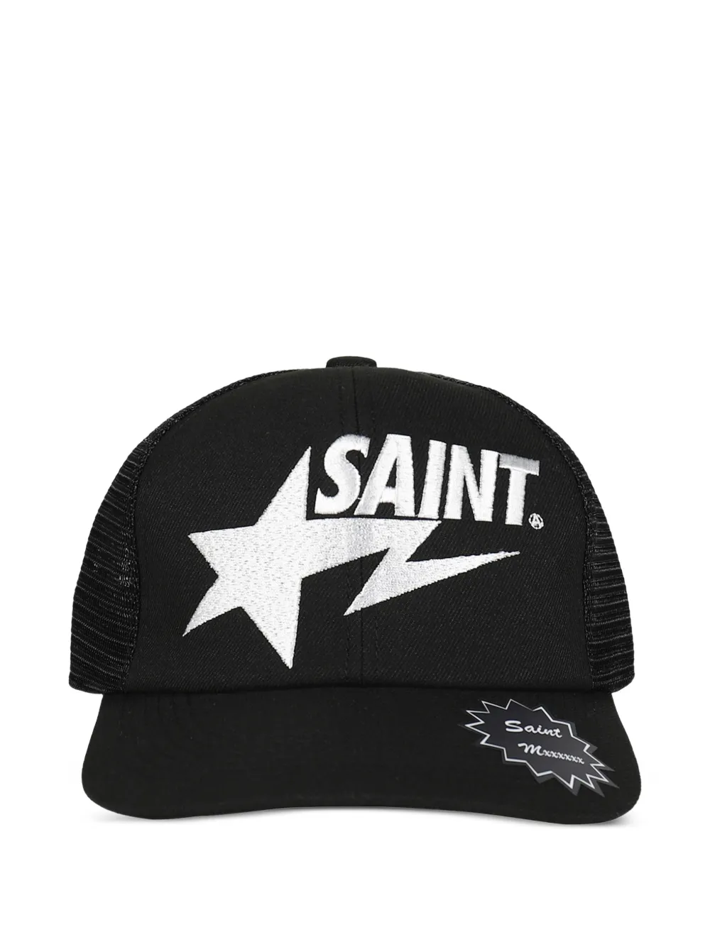 SAINT MXXXXXX logo embroidered cap - Nero